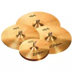 Zildjian® ZBT 5 Pro Set แฉ / ฉาบกลองชุด แบบเซ็ต ไฮแฮท 14'' + Crash 16'' + Ride 18'' + Ride 20'' + แถมฟรีไม้กลอง Zildjian 5A