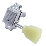 Paramount J44 Chrome ลูกบิดกีตาร์โปร่ง แบบโลหะ ติดตั้ง 2 ช้าง หัวลูกบิดพลาสติกสีหยก + แถมฟรีน็อตพร้อมติดตั้ง ** Made in Korea **