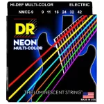 DR Strings สายกีตาร์ไฟฟ้า แบบเรืองแสง เบอร์ 9 สายเคลือบ สีรุ้ง รุ่น NMCE-9 Light, 9-42 ** Made in USA **