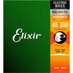 Elixir® Nanoweb สายกีตาร์เบส 4 สาย แบบนิกเกิล ของแท้ 100% Light, .045 - .100 ** Made in USA **
