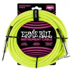 ERNIE BALL®, a nylon jackal line, knit 5.5 meters long, straight head / bend, 2 floors, 18FT Braided, StraigHT / Angle Instrument Cable
