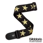 D'Addario® Planet Waves Woven Strap, 2-inch grovic guitar strap, 89-150 cm long, Gold Star ** Made in Canada **