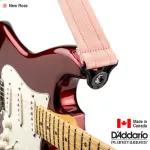 D'Addario® Auto Lock Strap สายสะพายกีตาร์ New Rose แบบล็อคหัวหมุดอัตโนมัติ กว้าง 2 นิ้ว // Made in Canada