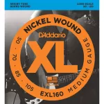 D'Addario® EXL160 สายกีตาร์เบส 4 สาย แบบนิกเกิล ของแท้ 100% Medium, 50-105 ** Made in USA **