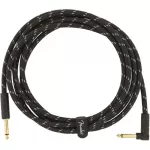 Fender® Deluxe Series Black Tweed สายแจ็คกีตาร์ 3 เมตร แบบพรีเมียม หัวงอชุบทอง 10FT Deluxe Series Instrument Cable