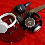 VOX® AMPONE BAST headphones with VOX Amplifier Amplifiers, Gold Jack + Free Jacks & Charcoal