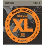 D'Addario® EPN110 สายกีตาร์ไฟฟ้า เบอร์ 10 แบบ Pure Nickel  Regular Light, 0.10 - 0.45  ให้โทนเสียง Warm/Bright ** Mad