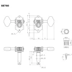 GotoH® SE780 Open Gear 06m-L3R3-XN Guitar knob, airy guitar, vintage silver, vintage head, Zinc X-Nickle-Tuni