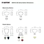 GotoH® SE780 Open Gear 06m-L3R3-XN Guitar knob, airy guitar, vintage silver, vintage head, Zinc X-Nickle-Tuni