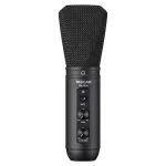 TASCAM® TM-250U, USB condenser microphone, suitable for recording, live streaming, cast, with Mute button, headphones, + free standpoint & body.