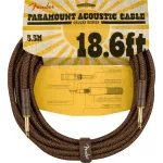 Fender® Paramount Acoustic Instrument Cable Deluxe Series สายแจ็คกีตาร์ อย่างหนา ระดับพรีเมียม สำหรับโปร่งโดยเฉพาะ หัวชุบทอง 24K + แถมฟรีสายรัด