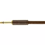 Fender® Paramount Acoustic Instrument Cable Deluxe Series สายแจ็คกีตาร์ อย่างหนา ระดับพรีเมียม สำหรับโปร่งโดยเฉพาะ หัวชุบทอง 24K + แถมฟรีสายรัด