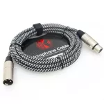 Kirlin 3-meter Mike cable, black, white, alternating white, xlr, female / XLR, MW-480 / BKB-3M + free