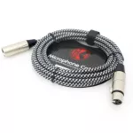 Kirlin 3-meter Mike cable, black, white, alternating white, xlr, female / XLR, MW-480 / BKB-3M + free