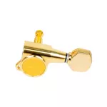 Gotoh® SG381 Stardard 07-L6-GG ลูกบิดกีตาร์ ลูกบิดกีตาร์ไฟฟ้า สีทอง แบบฝาครอบ หัวเหลี่ยม Zinc Gold / Left-Sided Tuning M
