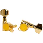 Gotoh® SG381 Stardard 07-L6-GG ลูกบิดกีตาร์ ลูกบิดกีตาร์ไฟฟ้า สีทอง แบบฝาครอบ หัวเหลี่ยม Zinc Gold / Left-Sided Tuning M