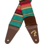 Fender® Sonoran Strap guitar sash For airy/electricity/bass 2 inches wide and braided cotton material The end of the genuine leather strap has a fender logo **