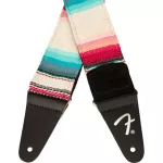 Fender® Sonoran Strap guitar sash For airy/electricity/bass 2 inches wide and braided cotton material The end of the genuine leather strap has a fender logo **