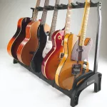 K&M® 17515 GUITAR Stand »Guardian 5« Guitar stand, 5 guitar shows, come with foldable piccill storage, black.