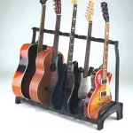 K&M® 17515 GUITAR Stand »Guardian 5« Guitar stand, 5 guitar shows, come with foldable piccill storage, black.