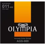 Olympia® AGS-900 สายกีตาร์โปร่ง เบอร์ 11 แบบ 80/20 Bronze ของแท้ 100% Extra Light, 0.011 - 0.050