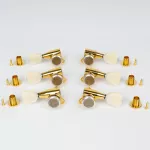 GotoH® SG381 Locking Tuner MG-T P4N-L3R3-GG Guitar Guitar Knob, Gold Green Guitar Lock Triangle Ivory White Gol
