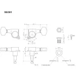 GotoH® SG381 Locking Tuner MG-T P4N-L3R3-GG Guitar Guitar Knob, Gold Green Guitar Lock Triangle Ivory White Gol