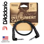 D'Addario® PW-CGTPRA-01 สายพ่วงเอฟเฟค สายแจ็ค 30 ซม. หัวงอ / หัวงอ 1 FT / Classic Series Patch Cable / Right-Angle to