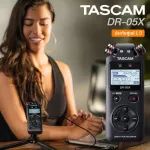 Tascam® DR-05X ไมค์พกพา ไมค์ภาคสนาม เครื่องบันทึกเสียง ออดิโออินเทอร์เฟส 2 แชนเนล มีเอฟเฟคและลำโพงในตัว คุณภาพเสียงระดับ