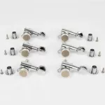 GotoH® SG381 Locking Tuner MG-T 07-L3R3-in, guitar knob, electric guitar, silver lock, round head, Zinc Cosmo Black-Lef