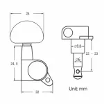 Rasvone MHA-LR3300 Machine Heads ลูกบิดกีตาร์โปร่ง ลูกบิดกีตาร์ 2 ทาง 3L+3R ผลิตจากวัสดุโลหะ อย่างดี ใช้ได้ทั้งกีตาร์โ