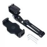 K&M® 19805 Smartphone & Tablet PC Holder, which holds a mobile tablet for the screen 10.2 -13 ", attached to the rotating table edge.