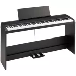 Korg® B2SP Piano Fah Piano Digital 88 Key Steer Speaker Key Steer has a USB connector in a black computer + with a stand and pedal.