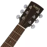 SAGA® DS10 Airy Guitar 41 inch D shape, Top Sol, Slide Sita, Spruez/Mahakani Wood, Coated + Free Guitar Bag & Capo & Water Set