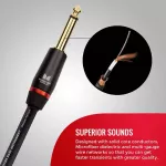 MONSTER® BASS2-21 Group Jack 21 -foot guitar jack cable 6.4 meters, straight head/straight head, gold plated Bass 21FT Straight Instrument Cable