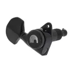 D'Addario® PWAT-332L, a pure black guitar knob with excess cutting mechanism + free bolts and Auto-Trim Locking Tuning Machine Heads.