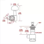 D'Addario® PWAT-332L, a pure black guitar knob with excess cutting mechanism + free bolts and Auto-Trim Locking Tuning Machine Heads.
