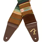 Fender® Sonoran Strap guitar sash For airy/electricity/bass 2 inches wide and braided cotton material The end of the genuine leather strap has a fender logo **