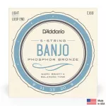 D’Addario® EJ69 Banjo String สายกีตาร์แบนโจ สายแบนโจ 5 สาย เบอร์ 9 แบบ Phosphor Bronze Light Gauge , 0.009 - 0.020 **