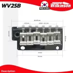 Wilkinson® WV2SB Strat Bridge ชุดคันโยกกีตาร์ไฟฟ้า สะพานสายกีตาร์ไฟฟ้า หย่องล่างกีตาร์ไฟฟ้า ทรง Strat แบบ Tremolo สีดำ