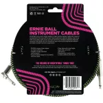 ERNIE BALL®, a nylon jackal line, 3 meters long, straight head / bent head with 2 floors, 10FT BRAIDED, StraigHT / Angle Instrument Cable