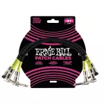 ERNIE BALL® สายพ่วงเอฟเฟค / สายแจ็คต่อเอฟเฟค ยาว 30 ซม. หัวงอ/หัวงอ 1 แพ็คมี 3 เส้น  1FT Patch Cable