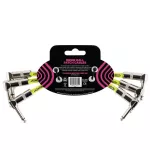 ERNIE Ball® Effect / Jack connector, 15 cm long effects, bend / bend 1 pack with 3 lines, 6in patch cable