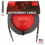 D'Addario® PW-BG-20TW Braided Tweed Instrument Cable สายแจ็คกีตาร์ แบบไนลอนถัก ยาว 6 เมตร หัวตรง/หัวตรง มีฉนวน 2 ชั้น ลดปัญหาสายพัน ** Designed and E