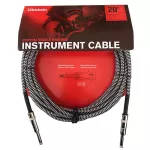 D'Addario® PW-BG-20TW Braided Tweed Instrument Cable, a 6-meter long-knitting nylon jackstart/straight head, reduced 2-layer insulation ** Designed and E