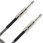 D'Addario® PW-BG-20TW Braided Tweed Instrument Cable, a 6-meter long-knitting nylon jackstart/straight head, reduced 2-layer insulation ** Designed and E