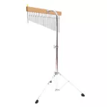 DK Drum Kingdom Ch36CB, about 36 bars, silver, wooden base with a curved head stand especially for Belle + Free Wood.