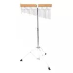 DK Drum Kingdom Ch36CB, about 36 bars, silver, wooden base with a curved head stand especially for Belle + Free Wood.