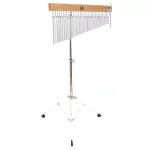 DK Drum Kingdom Ch36CB, about 36 bars, silver, wooden base with a curved head stand especially for Belle + Free Wood.