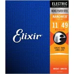 Elixir® Nanoweb 12102 สายกีตาร์ไฟฟ้า เบอร์ 11 แบบนิกเกิล สายเคลือบ ของแท้ 100% Medium, .011 - .049 ** Made in USA **